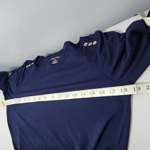 Lilly Pulitzer Sophie Dress Navy Blue Medium Perfect Summer Classic - Picture 3 of 6